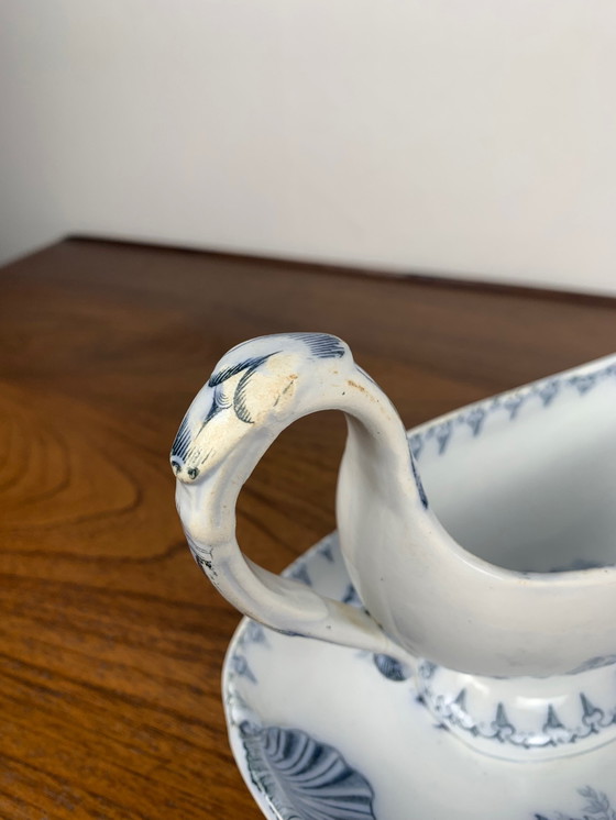 Image 1 of Sarreguemines U&C Flore Model Sauceboat, 19th Century