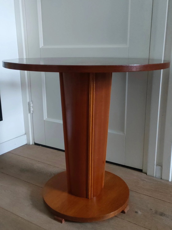 Image 1 of Table basse Art Déco, table d'appoint, pied cylindrique