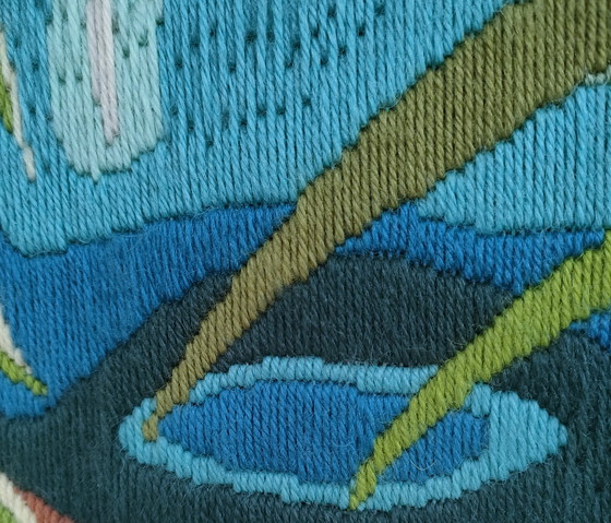 Image 1 of tapiz dame-jeanne feuillages années 70