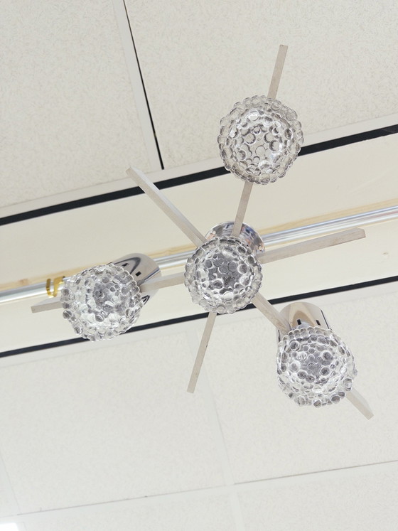 Plafondlamp van Gaetano Sciolari, Plafondlampen, Chroom, Glas, Zilver (foto 2 van 10)