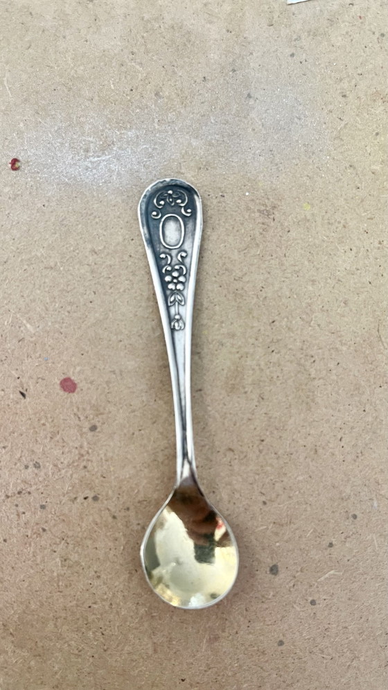 Image 1 of Cuillère à sel ancienne en argent, vers 1930