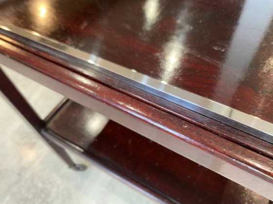 Image 1 of Bar serving trolley with castors 1 removable tray art deco 1930