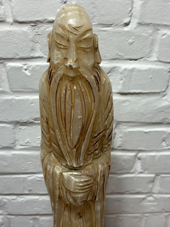 Groot Antiek/Vintage Chinees Albasten Beeld – Decoratieve objecten, Stone (photo 4 of 5)