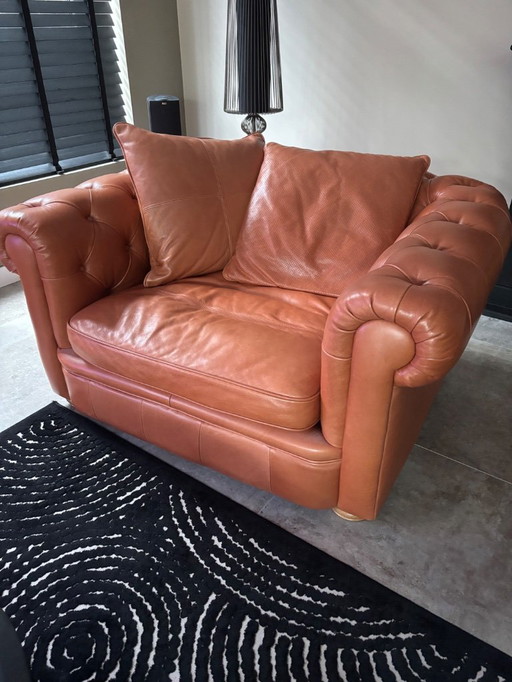 2 beautiful leather loveseats