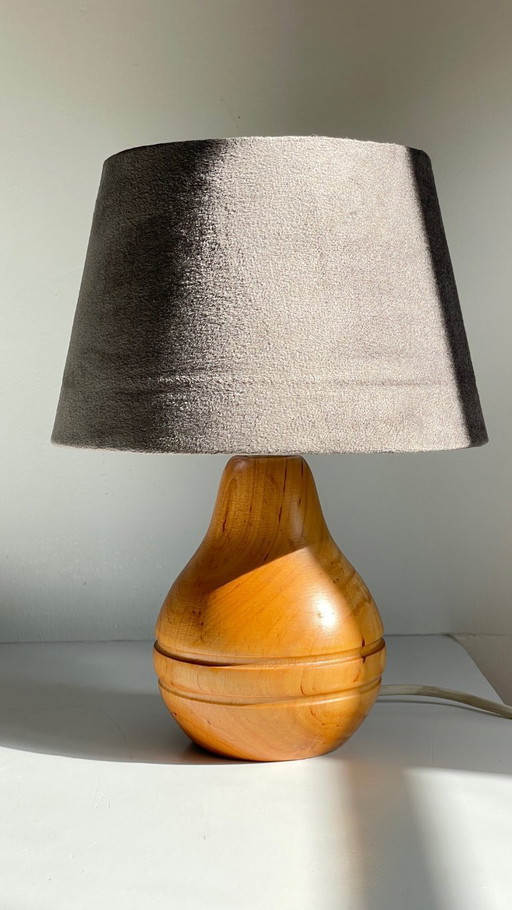 LAMPADA VINTAGE in legno massello e velluto