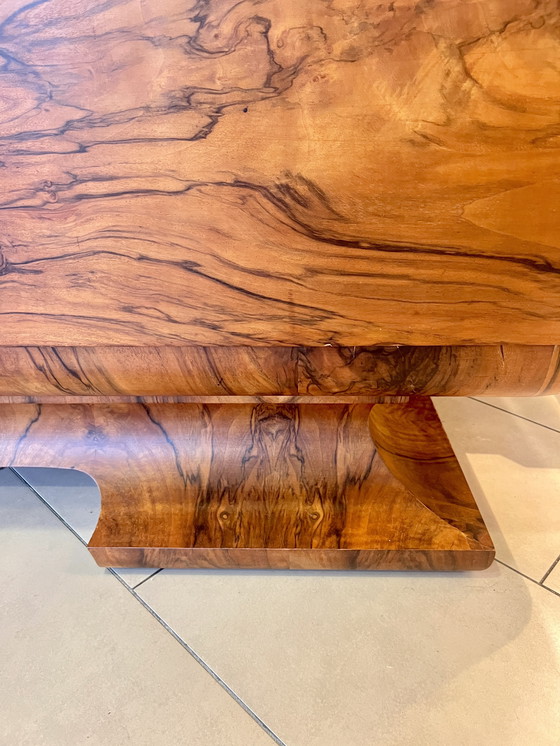 Image 1 of Art Déco buffet with proof of manufacture from 1922, solid wood veneer and pull-out marble worktop