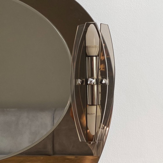 Image 1 of Miroir Veca  2 appliques  et tablettes. Italie. 1970