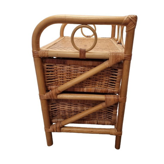 Image 1 of Comodino vintage in rattan