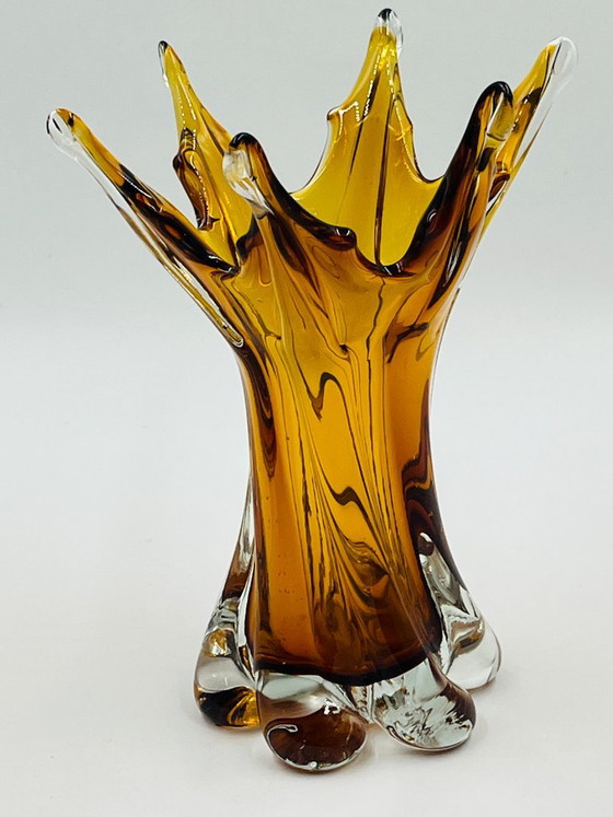 Grand vase sculptural par Flavio Poli pour Seguso, Seguso Murano, Verre, Marron, Modern (photo 2 sur 13)