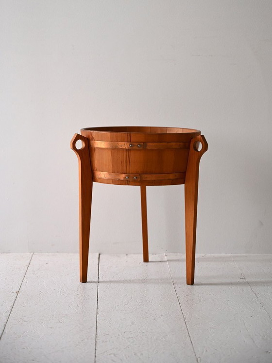 Image 1 of 1960s Scandinavian Teak Planter with Metal Insert