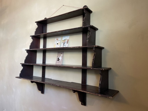 Grande scaffale da appendere, scaffale da cucina, scaffale da parete, antico francese