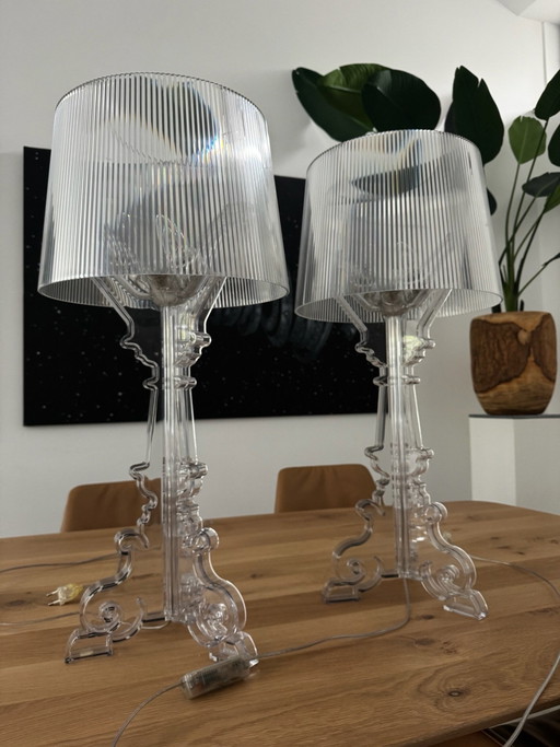 Set de deux Lampes Kartell Bourgie transparentes