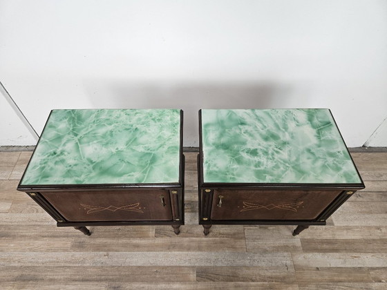Coppia di comodini in rovere anni '60 con piani in vetro – Wood (photo 6 of 17)