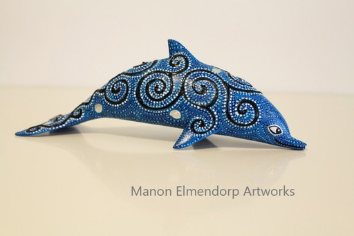Hand-painted "Little Blue Dolphin" New Art