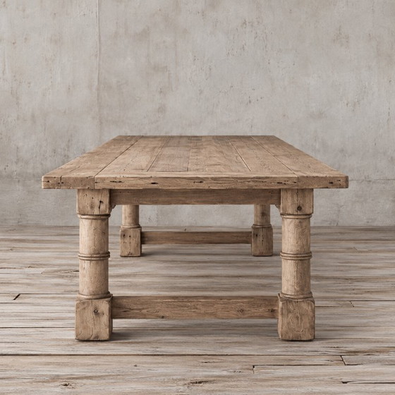 RH Salvaged Wood Gun Barrel Ausziehbarer Esstisch, Restoration Hardware, Esstische, Holz, Braun, Rustic (Foto 4 von 5)
