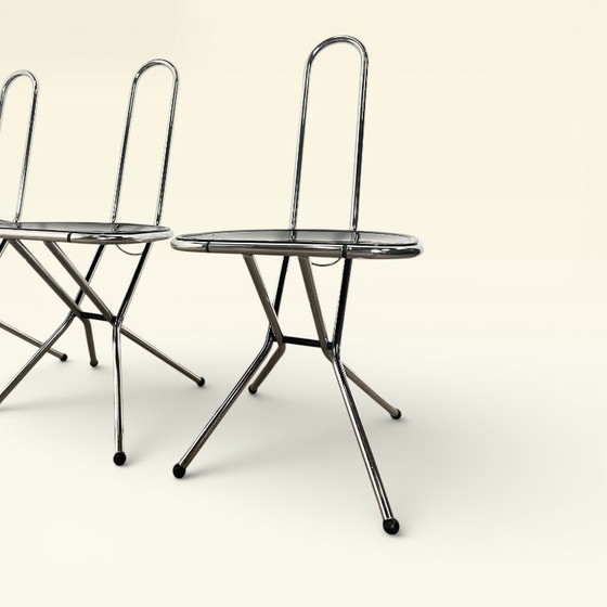 Image 1 of Set di 4 sedie pieghevoli postmoderne, Niels Gammelgaard, Ikea, 1980