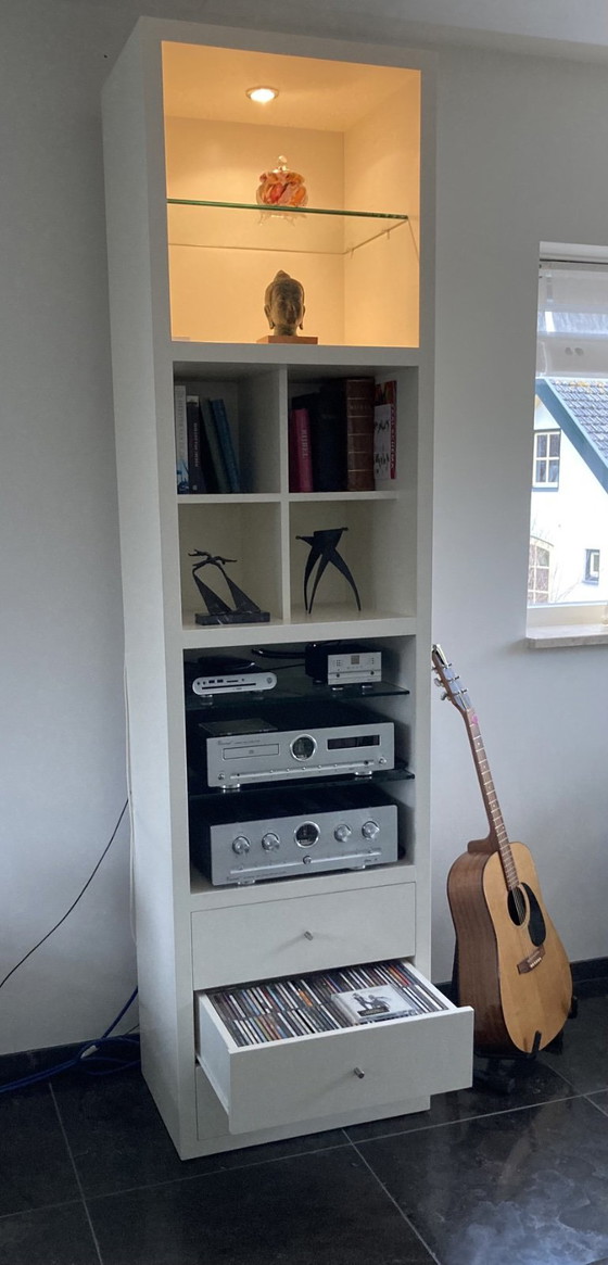 Image 1 of Custom-made audio cabinet, spray-painted MDF