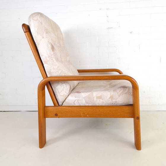 Image 1 of Vintage armchair with ottoman, Danish design, teak, 1970s