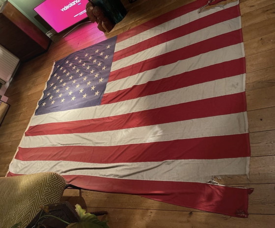 Image 1 of Bandiera americana d'epoca con stelle cucite
