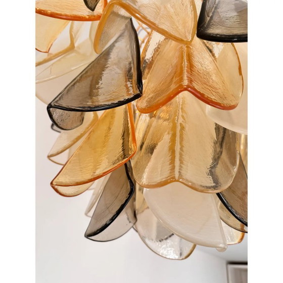 Image 1 of Contemporary Modern Multicolor Amber "Rondini" Murano Chandelier by Simoeng