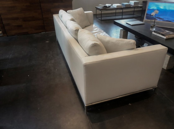 Image 1 of B&B Italia George – Iconische designbank 240 cm in gebroken wit leer zeer goede conditie