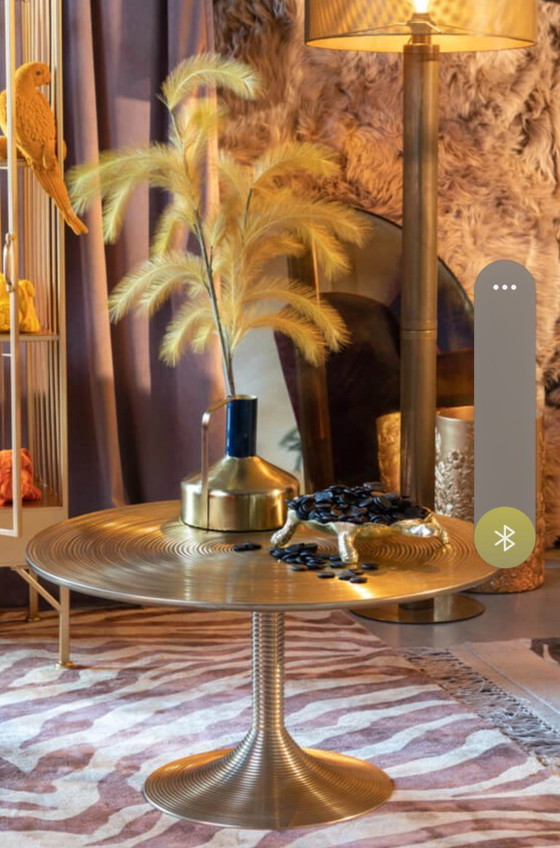 Image 1 of Bold monkey hypnosing round golden coffee table