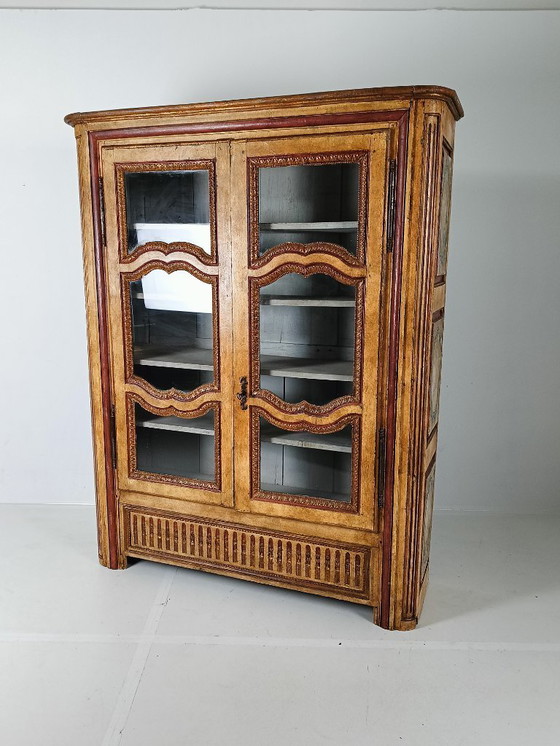 Image 1 of Antique French painted cabinet