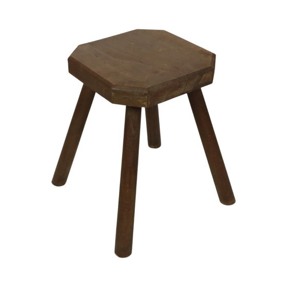 Image 1 of Alter rustikaler Hocker Brutalismus