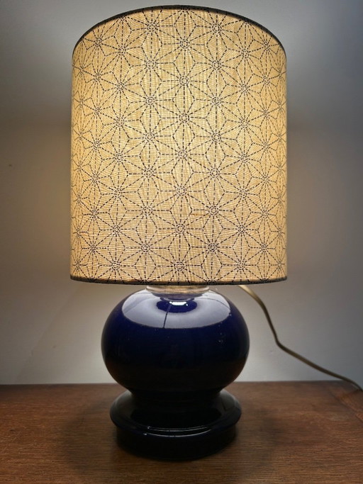 blue ceramic lamp 1960
