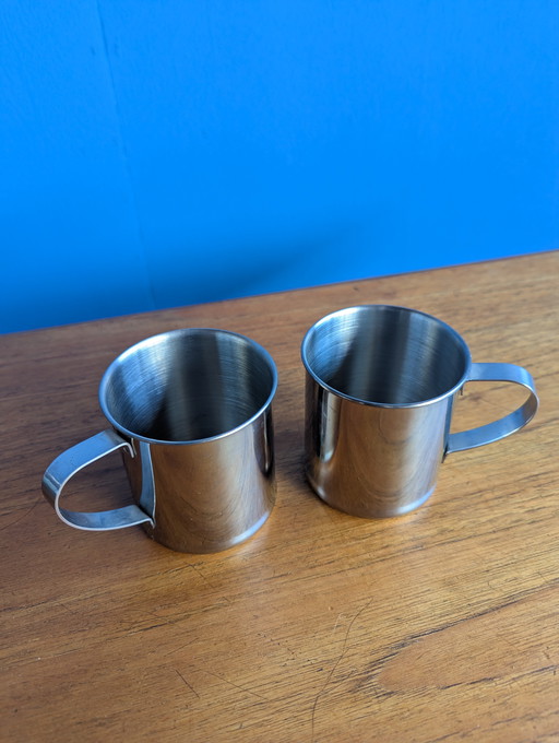2 tazze in acciaio inox