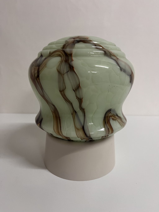 Vintage grüne Marmor-Deckenleuchte Thabur Art Deco Bakelit