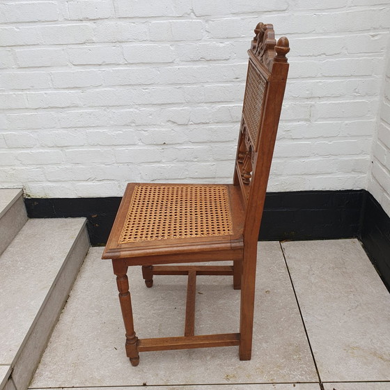 Image 1 of Sechs Stühle aus Eichenholz und Schilfrohr im Malines-Stil