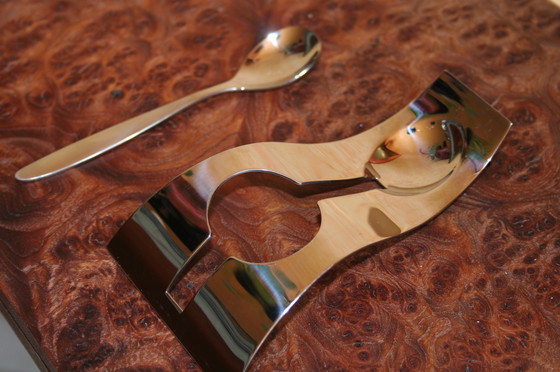 Image 1 of Set of 3 vintage egg holders with spoon by Weis in box