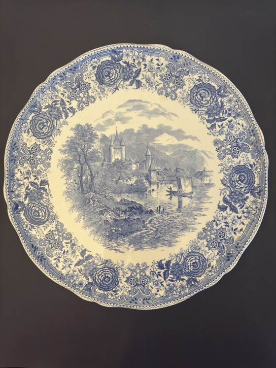 Image 1 of A23/35 Villeroy & Boch V&B Piatto da torta blu Burgenland Ø 32 cm