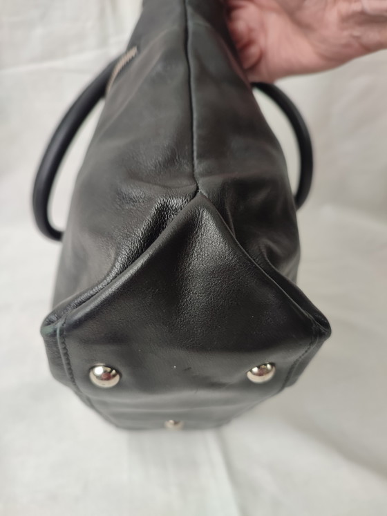 Furla Made In Italy Handbag Shoulder Bag Black Leather Timeless Beautiful (photo 7 of 15)