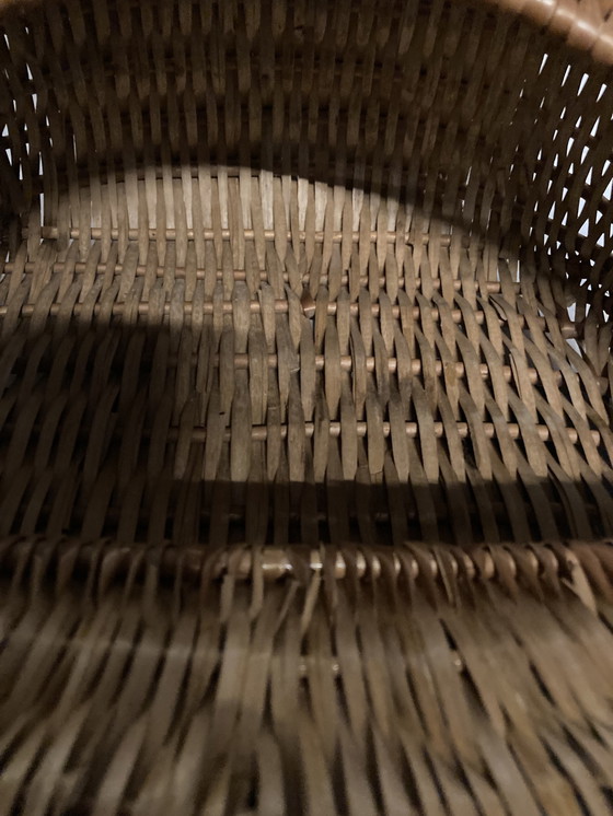 Image 1 of Vintage rieten boodschappenmand uit de jaren 70, Frans vakmanschap