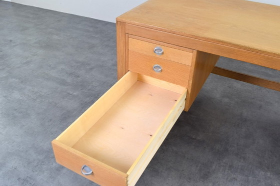 Image 1 of Mid-Century Oak Desk by Chr. Rasmussen for Randers Møbelfabrik, 1970s.