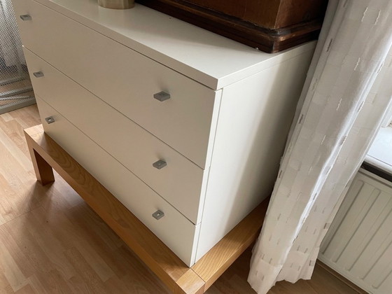 Image 1 of Jan des Bouvrie Sideboard and Table White and Wood - Set