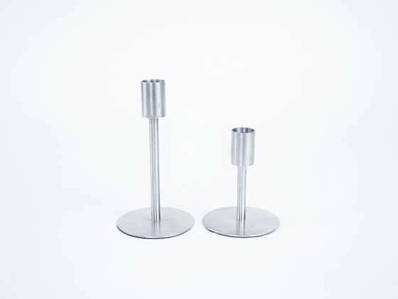 Image 1 of Set aus Metallkerzenständern, dänisches Design, 1970er Jahre, hergestellt in Dänemark