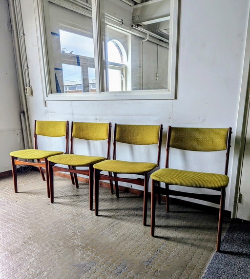 4 chaises de salle à manger vintage, Danemark, 1960S