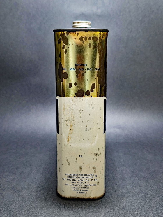 Image 1 of Bidon d'huile vintage "Mobiloil Spécial" 60's