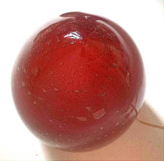 Eivormige Tafellamp Hoogte 23,6 cm, Tafellampen, Glas, Rood, Design (foto 9 van 13)