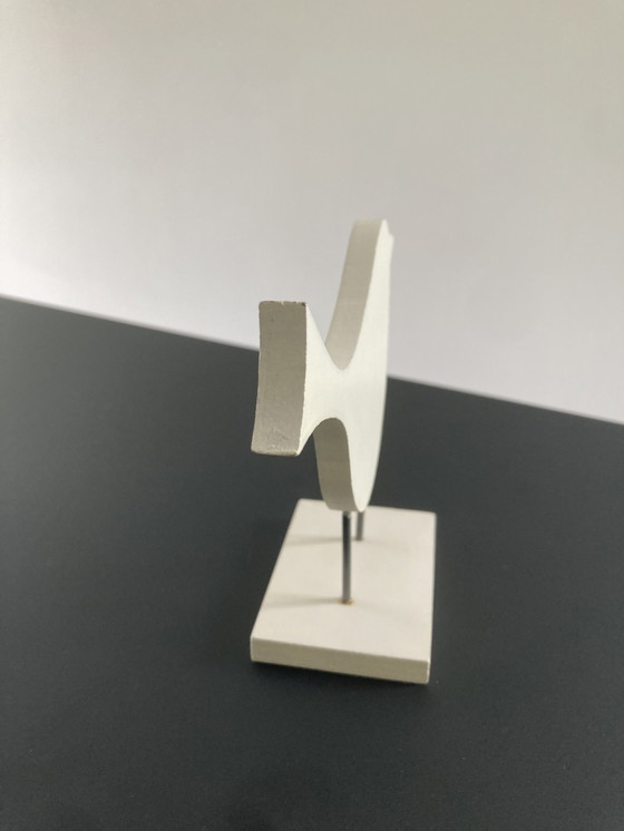 Image 1 of Wooden figurine bird with modern pattern, 13 cm high