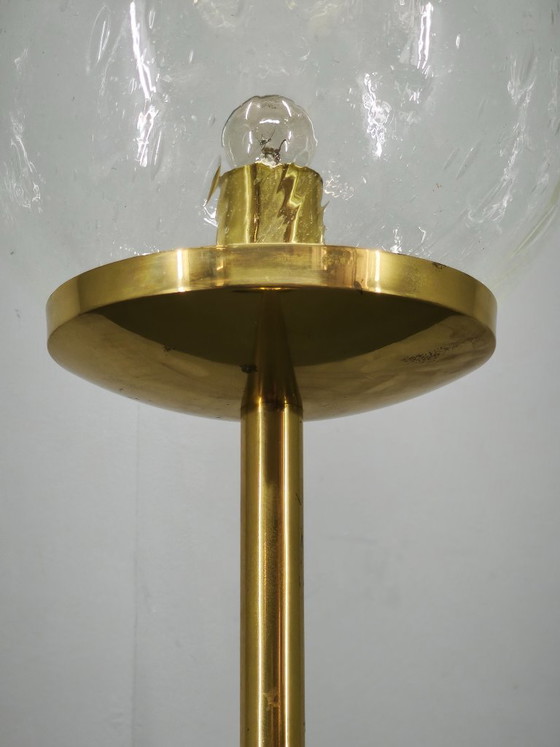 Lampadaire Space Age en Verre Bullé et Laiton, Tchécoslovaquie, Années 1970 – Brass (photo 6 of 12)