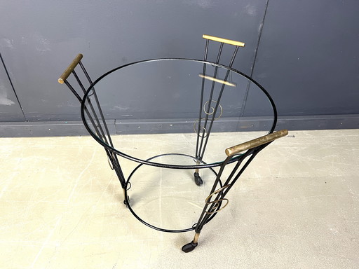 Chariot italien à deux étages, Mid Century, années 1950