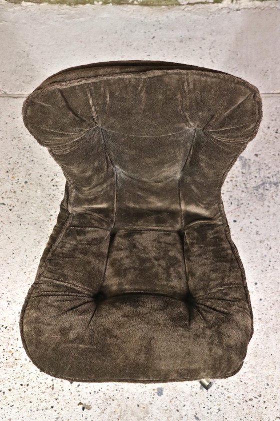 Image 1 of 2 fluwelen draaistoelen van Gastone Rinaldi voor Rima