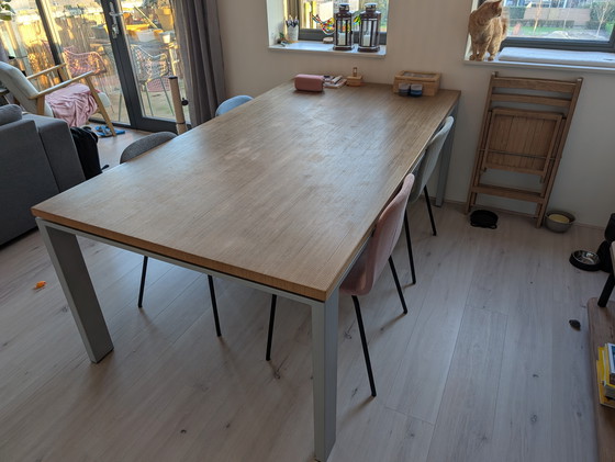 Image 1 of Solid glued wooden table with custom-made base