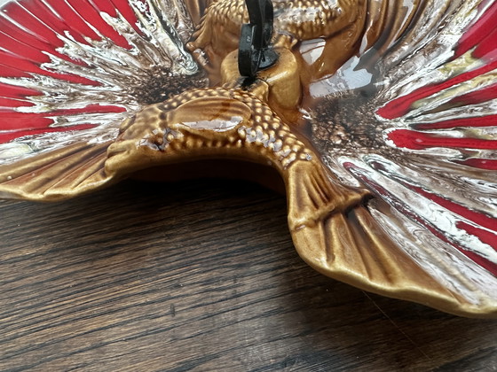 Image 1 of Serviteur à Hors D'œuvres Vintage Céramique Barbotine attribué Vallauris