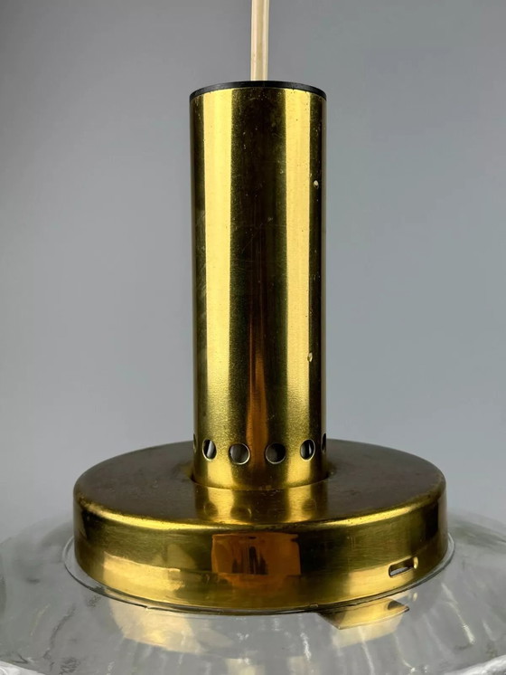 Image 1 of Lampada a sospensione VEB anni '60-'70, lampada da soffitto a bolle, ottone, vetro, design spaziale