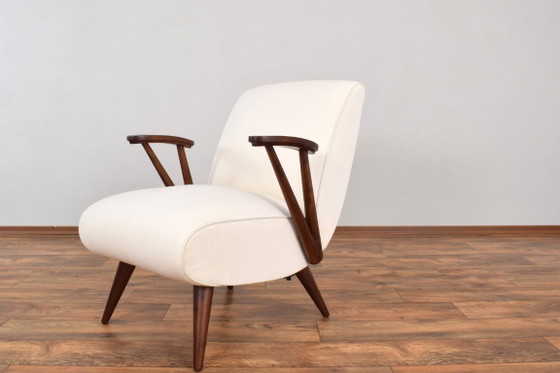 Mid-Century Modular Polish Armchairs, 1960s, Set of 2 – GFM, Wood, Wool (photo 15 of 20)